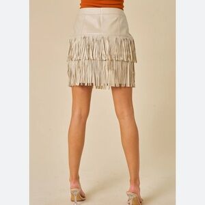 NWT Blue Blush the Dallas Fringe Champagne Skirt